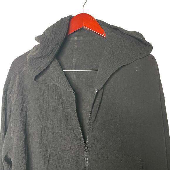 ME ISSEY MIYAKE  Homme Black Full Zip popcorn hoodie One Size - Picture 3 of 6